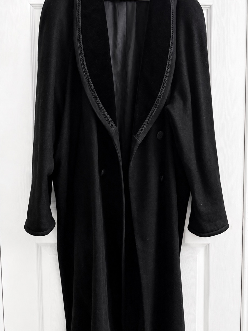 Vintage Lane Bryant Designs Black Velvet Duster Coat 26/28 Longline